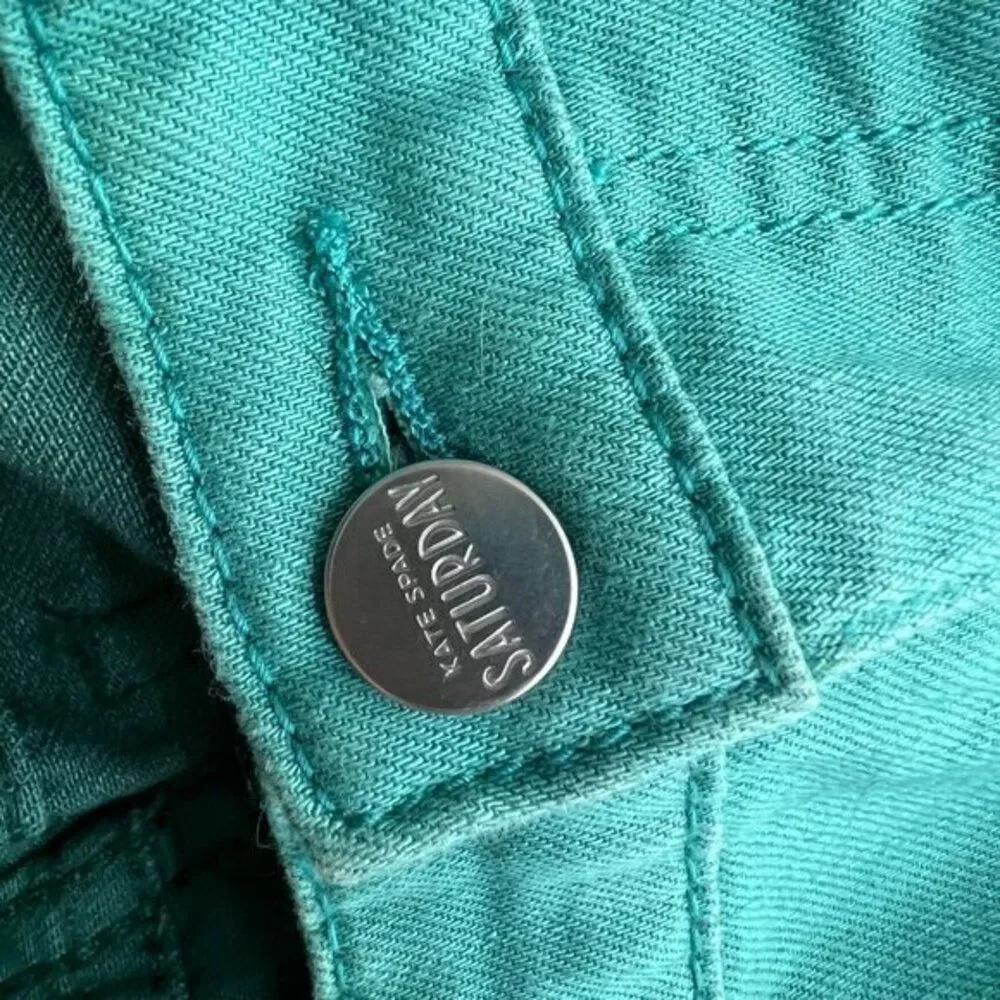 Kate Spade Saturday Jeans 24 x 32 Blue Green Skinny Two Tone Color‎ Block